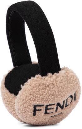 fendi earmuffs|Brown shearling earmuffs .